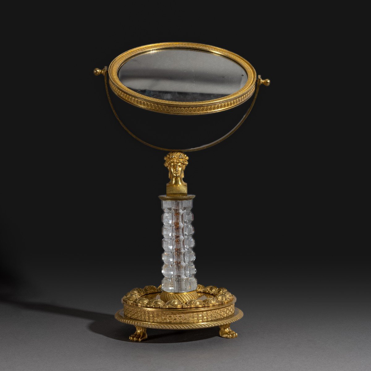 Paris, vers 1820 - miroir de table ou psyché - cristal et bronze à l'ormoulu-photo-6