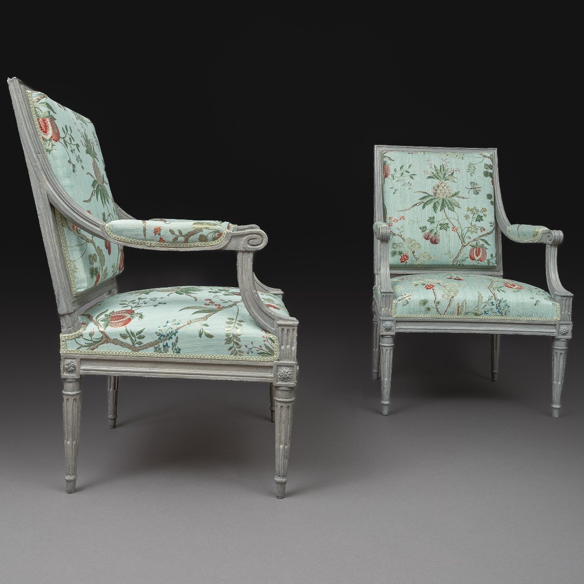 Antoine Gaillard, maître en 1781 - paire d'amples fauteuils à la Reine - époque Louis XVI-photo-4