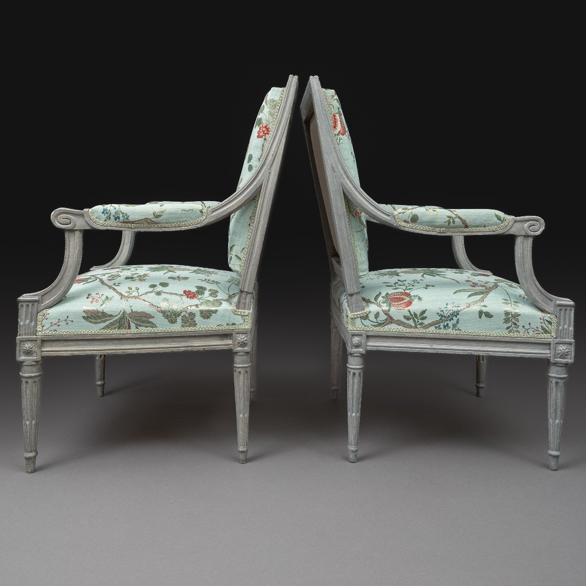 Antoine Gaillard, maître en 1781 - paire d'amples fauteuils à la Reine - époque Louis XVI-photo-2