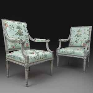 Antoine Gaillard, maître en 1781 - paire d'amples fauteuils à la Reine - époque Louis XVI