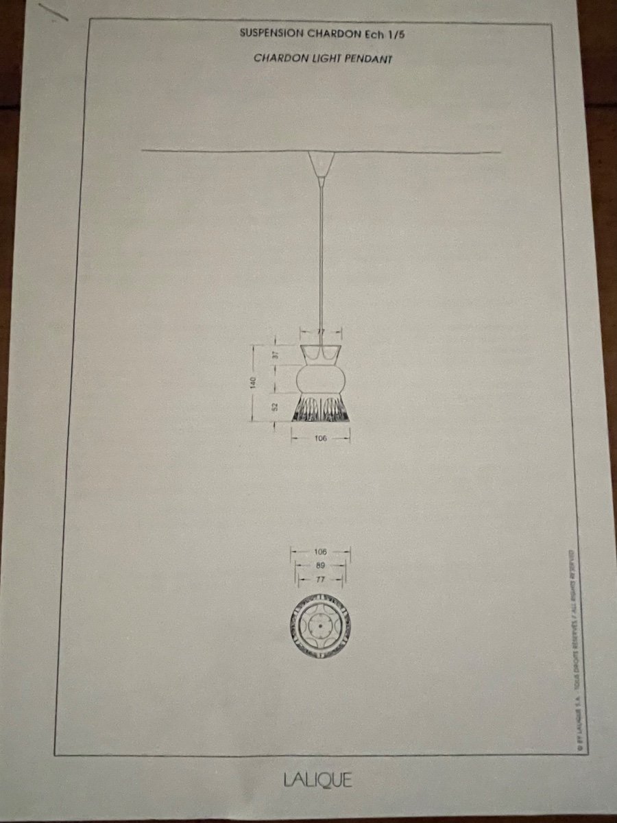 Lalique -   Suspension  Chardon (prix  à l’unité)-photo-3