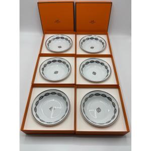 Hermes - 6 Anchor Chain Cream Bowls