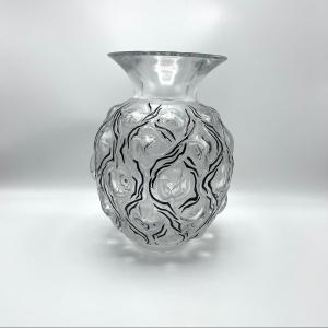 Lalique  - Vase « ÉPINE » émaillé Noir