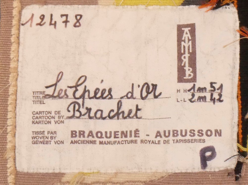 Jacques Brachet - The Golden Swords - Aubusson Tapestry-photo-2