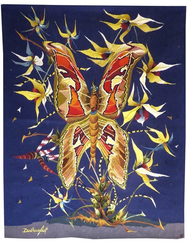 Edmond Dubrunfaut - Butterfly - Aubusson Tapestry