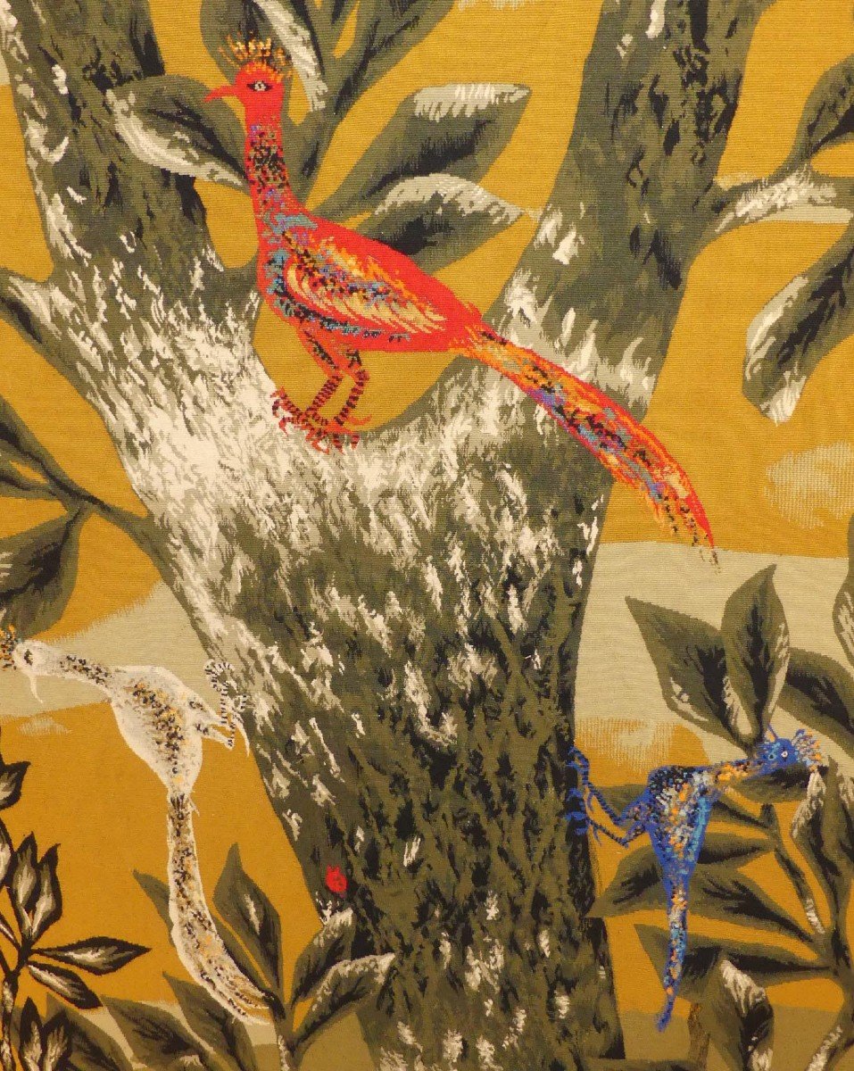 René Fumeron - Composition With Birds - Aubusson Tapestry-photo-2