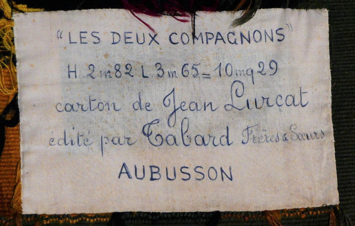 Jean Lurçat  -  Les 2 Compagnons   - Tapisserie d'Aubusson-photo-4