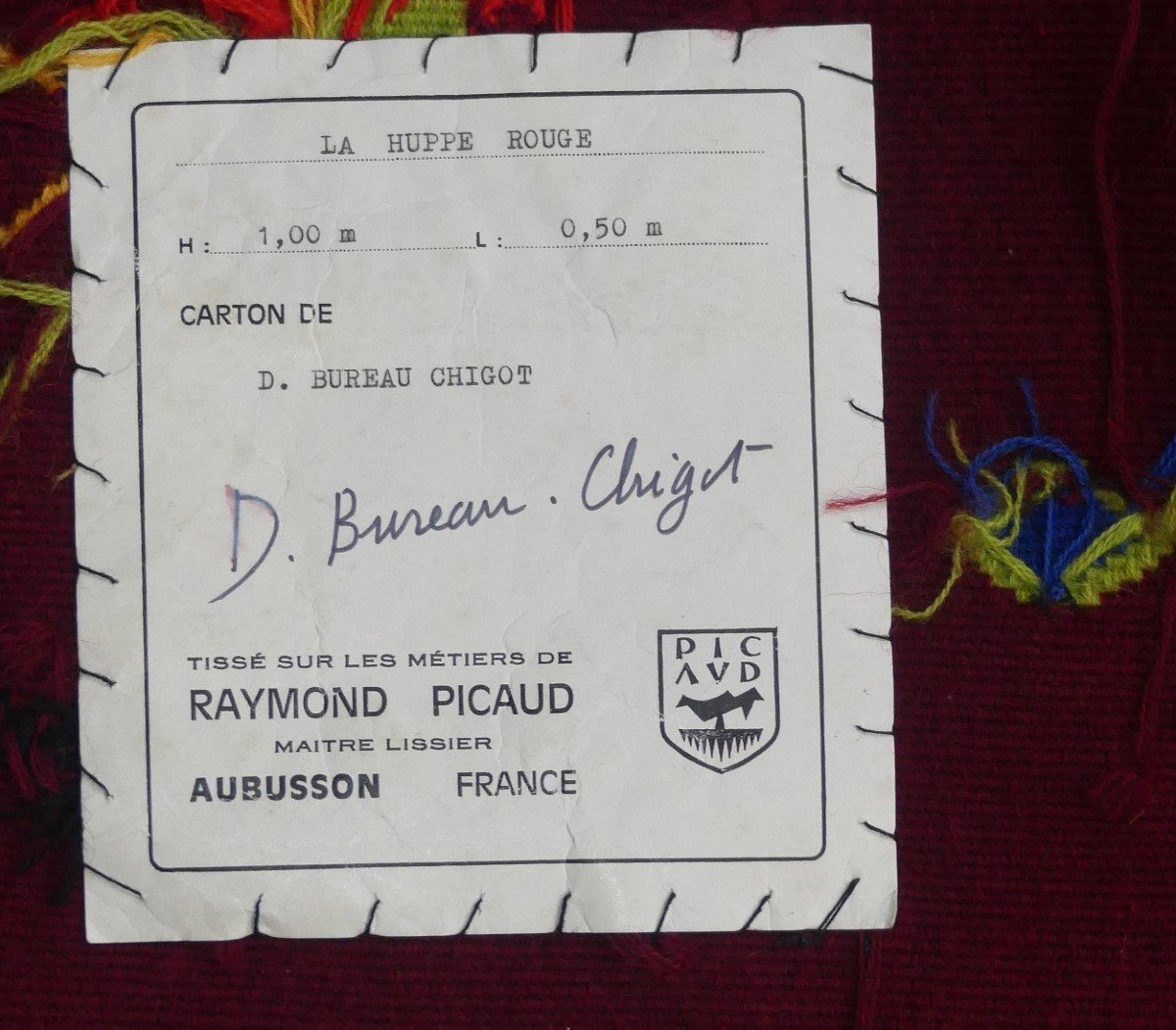 Delphine Bureau-chigot -  La Huppe Rouge - Aubusson Tapestry-photo-3