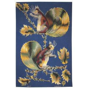 Edmond Dubrunfaut - The 2 Squirrels - Tapestry 