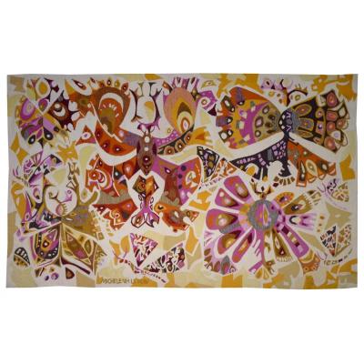 Michèle Van Hout Le Beau - Butterflies Of Cocagne - Aubusson Tapestry