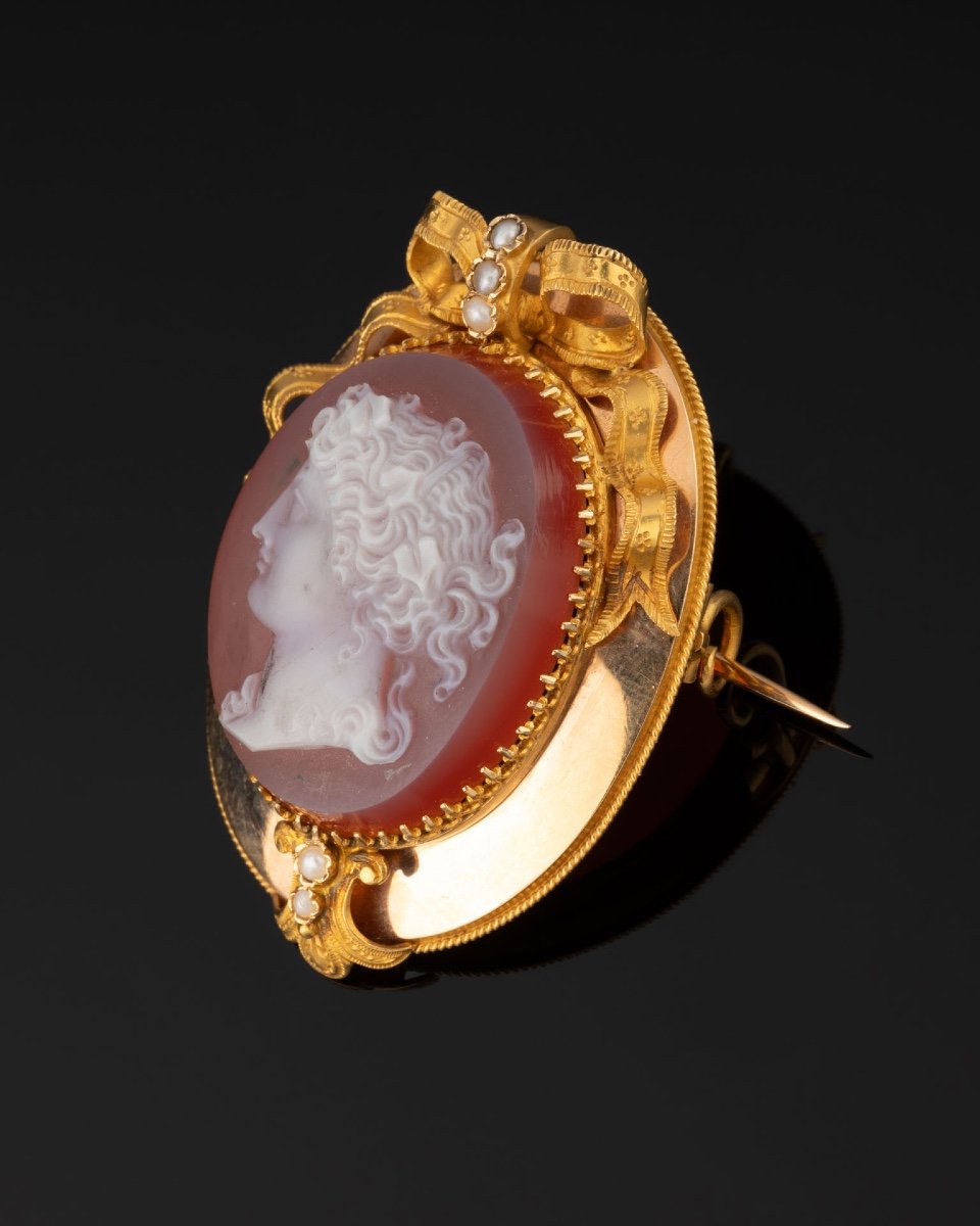 Parure d'Or, Camées Sur Agate Napoléon III-photo-1