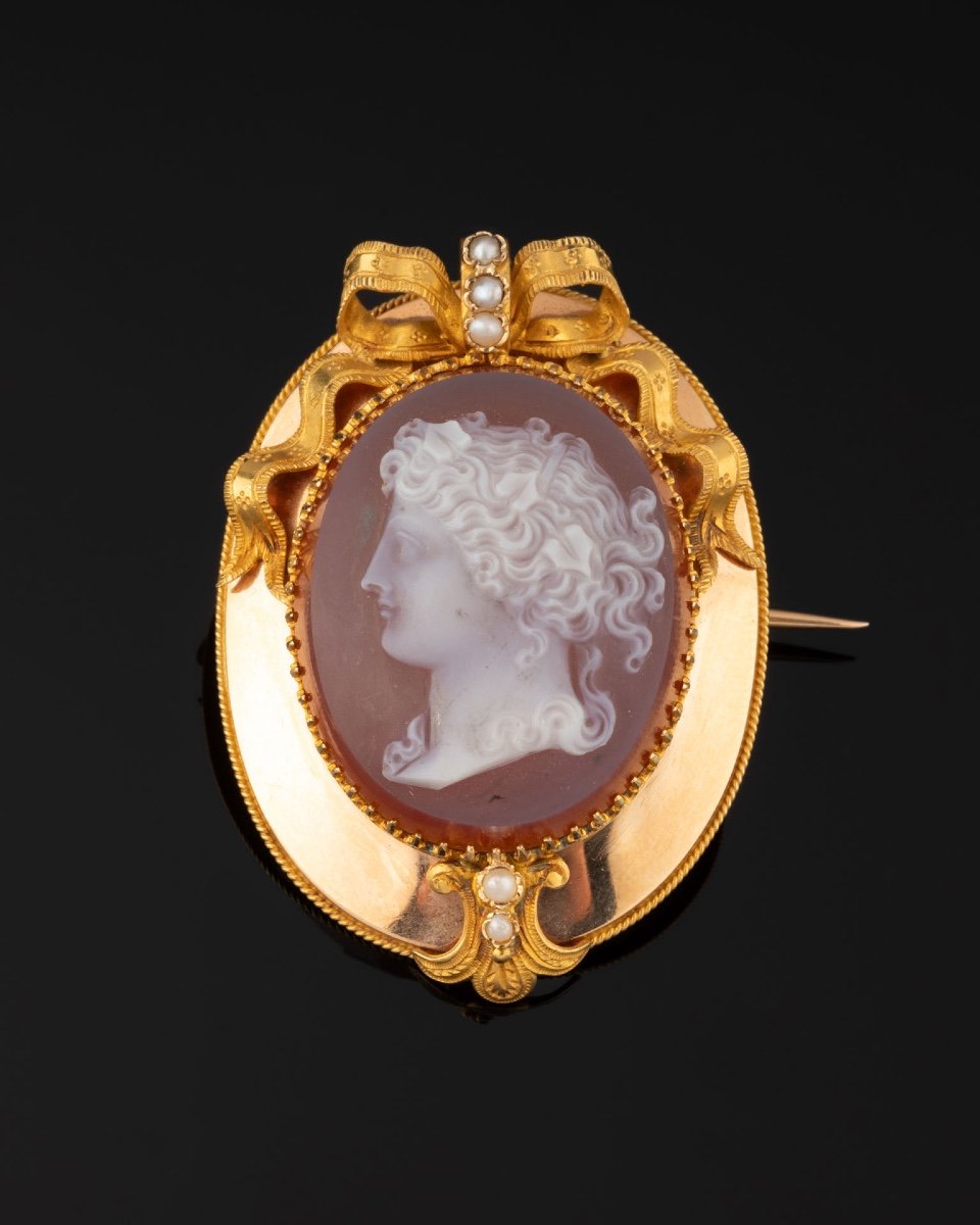 Parure d'Or, Camées Sur Agate Napoléon III-photo-4