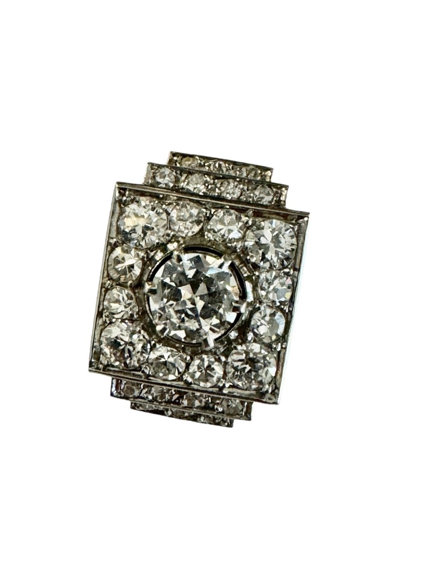 Art Deco Ring In Platinum And Diamonds -photo-4