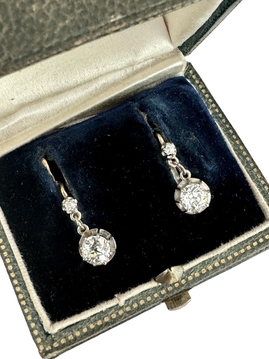 Pair Of Diamond Dormeuses Earrings