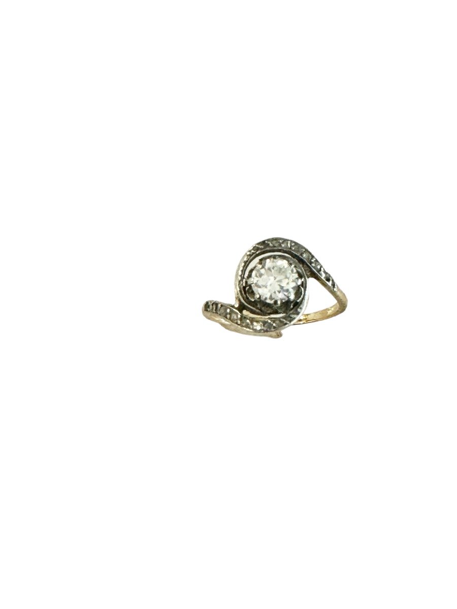 Swirl Ring In Gold, Platinum And Diamond