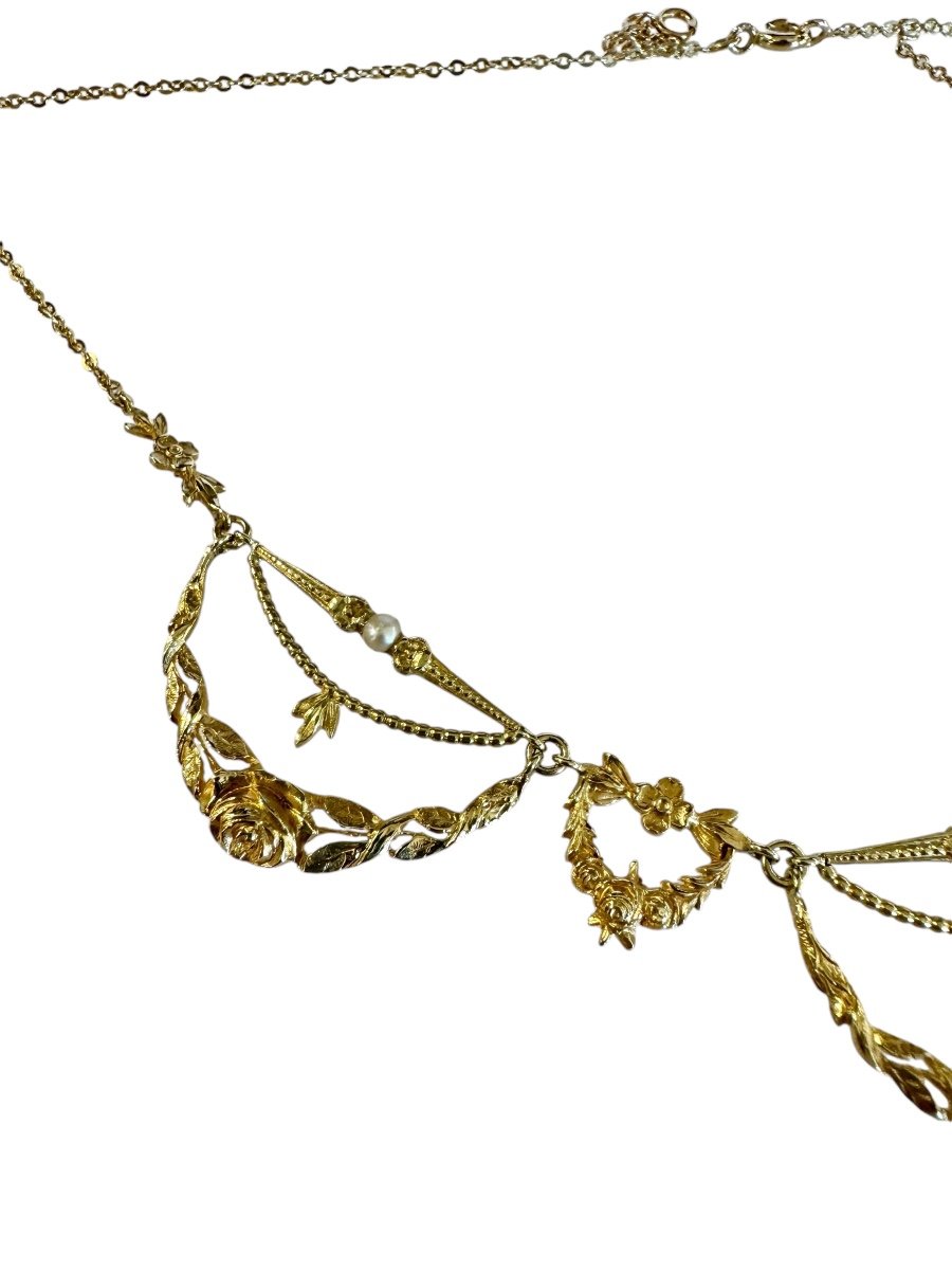 Art Nouveau Gold Necklace-photo-2