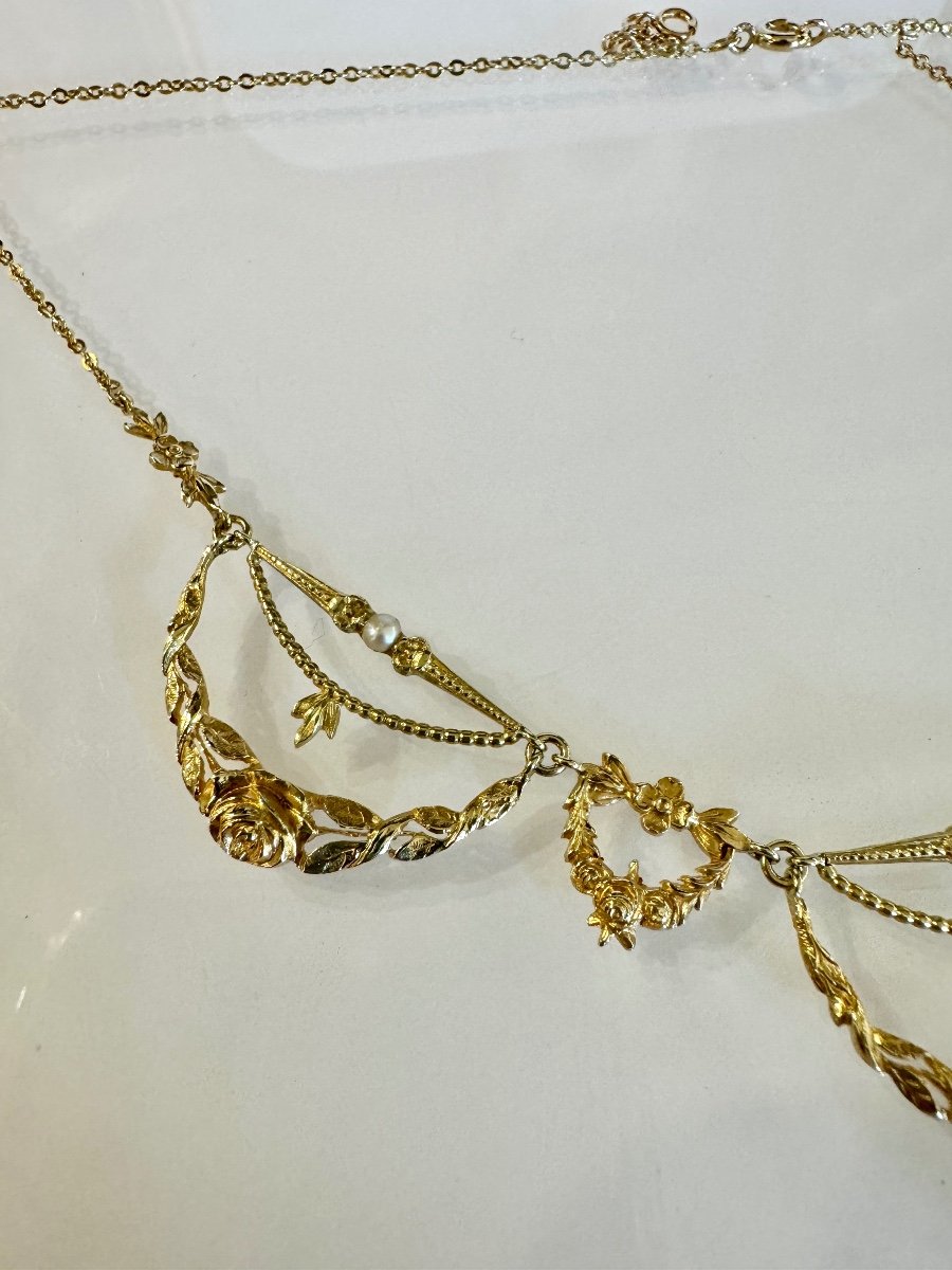 Art Nouveau Gold Necklace-photo-2