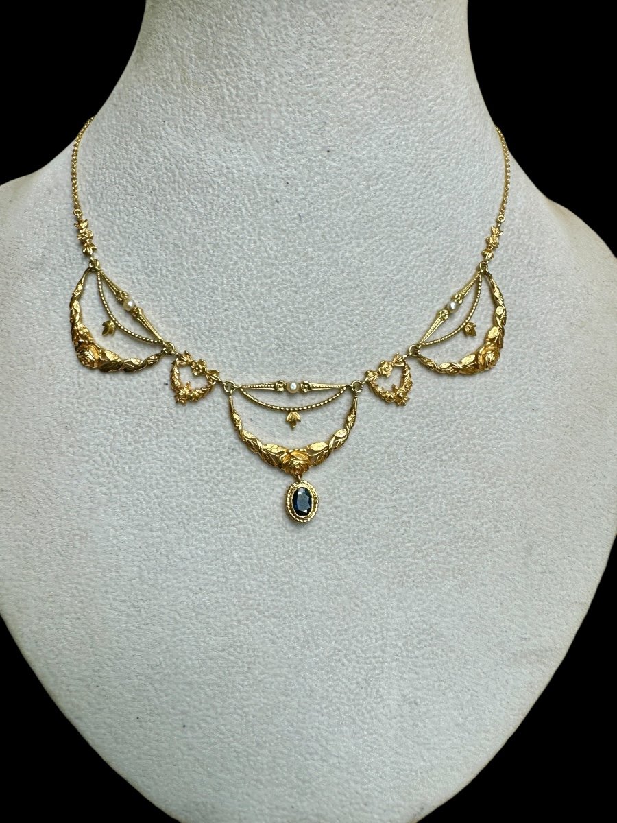 Art Nouveau Gold Necklace