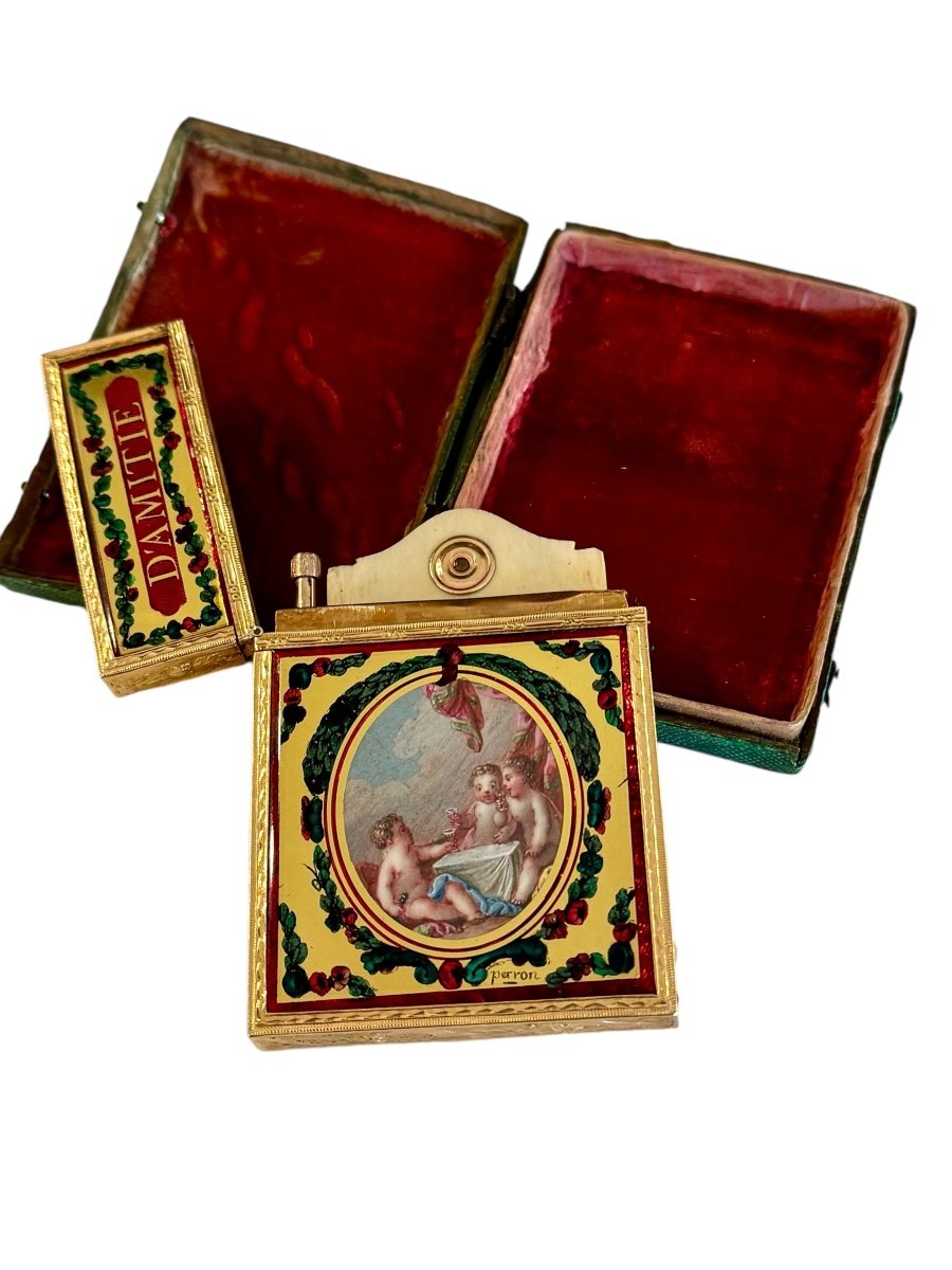 Louis XV Period Gold And Painting Dance Card-photo-4