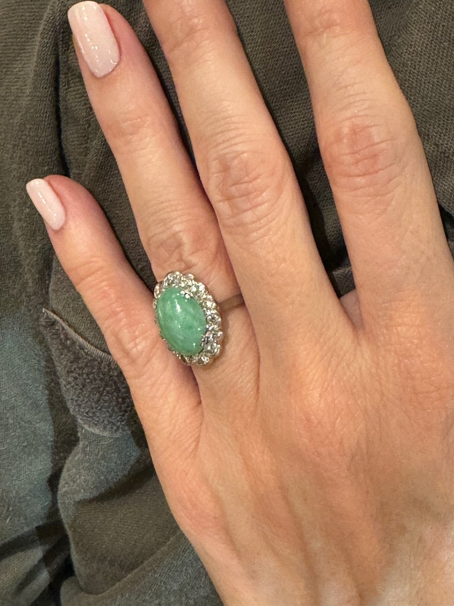 Art Deco Jade And Diamond Ring-photo-2