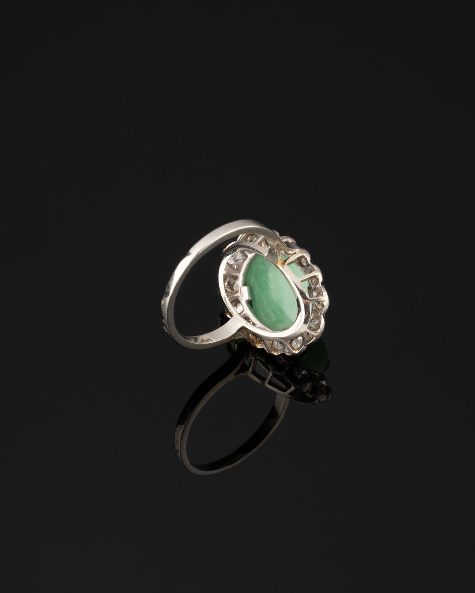 Art Deco Jade And Diamond Ring-photo-3