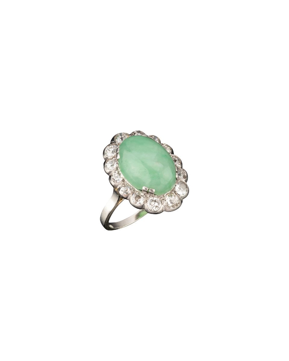 Art Deco Jade And Diamond Ring-photo-1