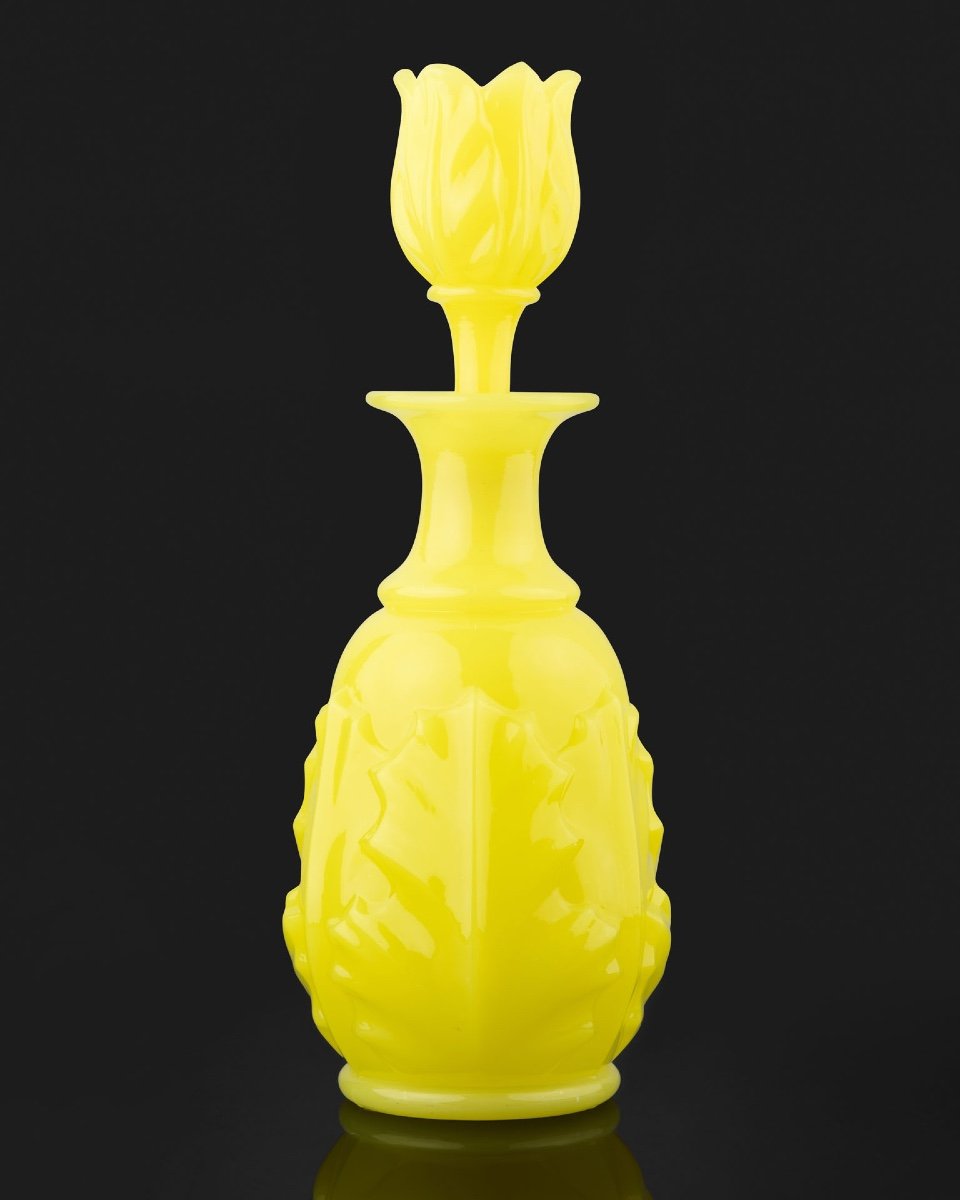 Baccarat: Large Yellow Opaline Bottle