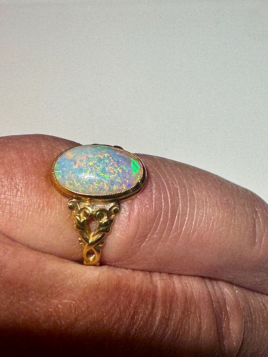 Art Nouveau Ring Decorated With An Opal-photo-2