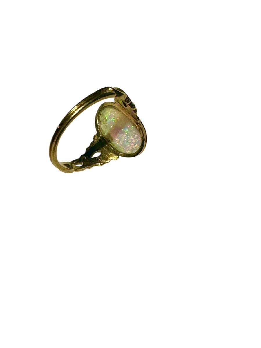 Art Nouveau Ring Decorated With An Opal-photo-3