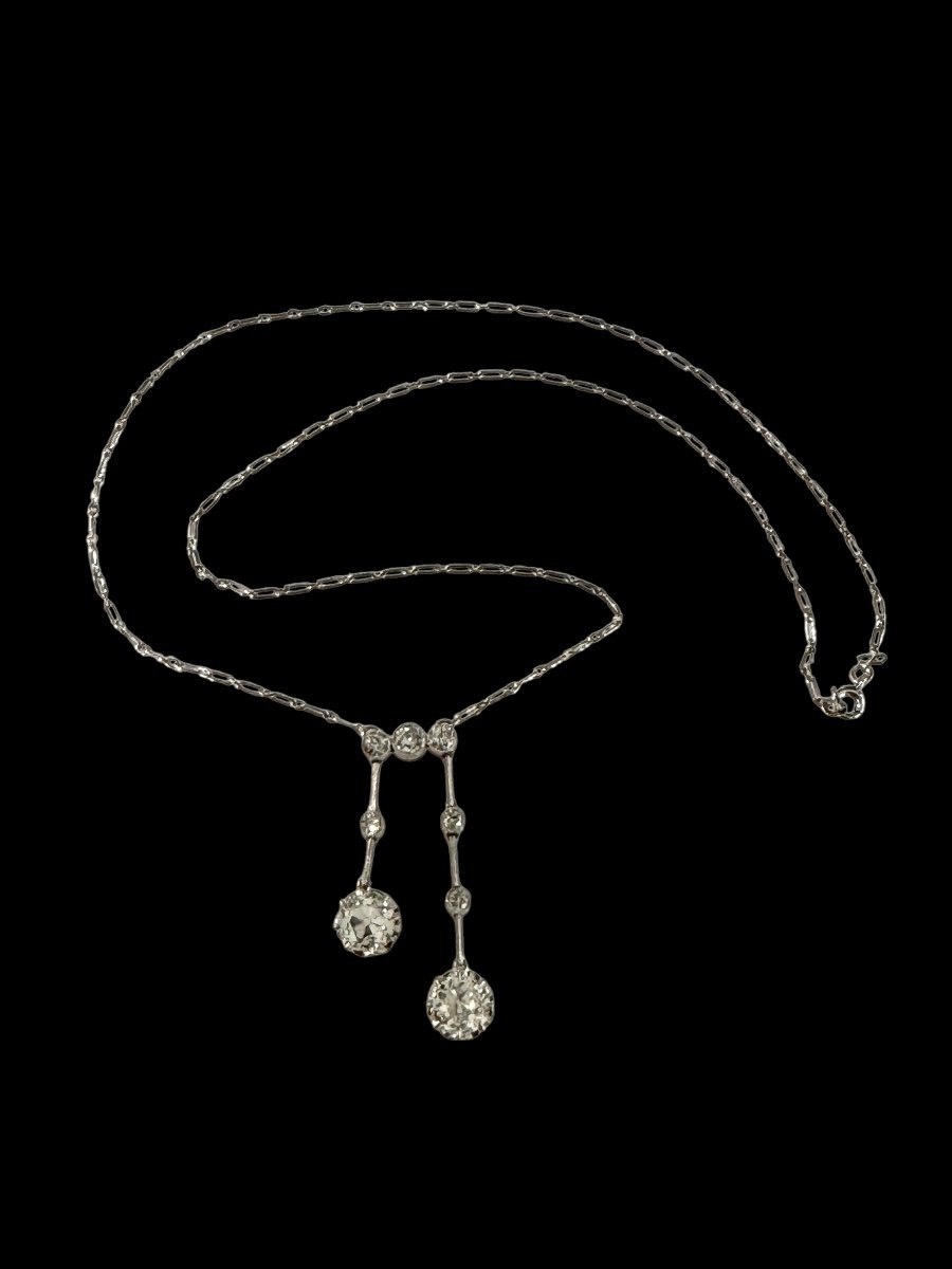 Gold, Platinum And Diamond Neglige Necklace-photo-3