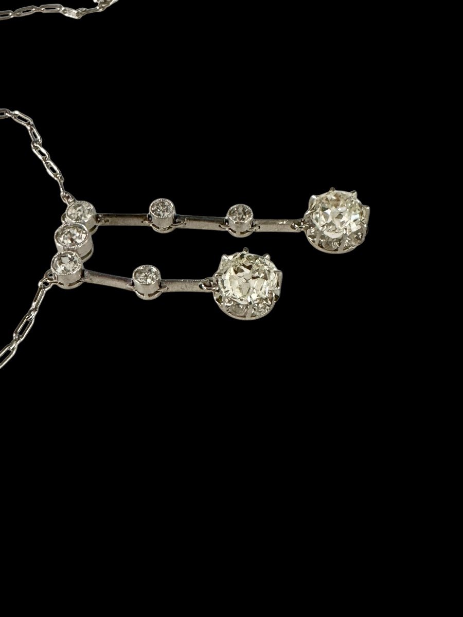 Collier Neglige En Or, Platine Et Diamants-photo-4