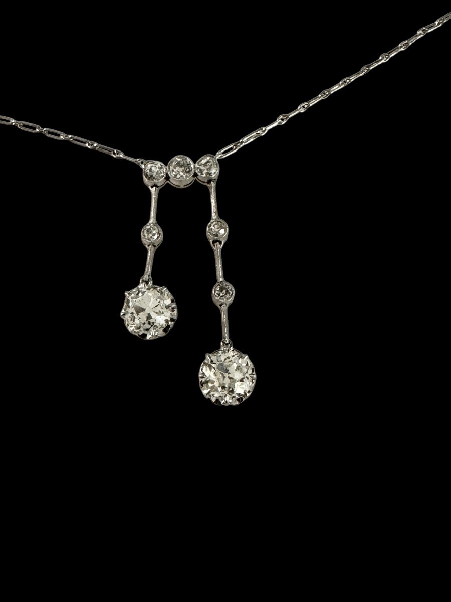 Gold, Platinum And Diamond Neglige Necklace