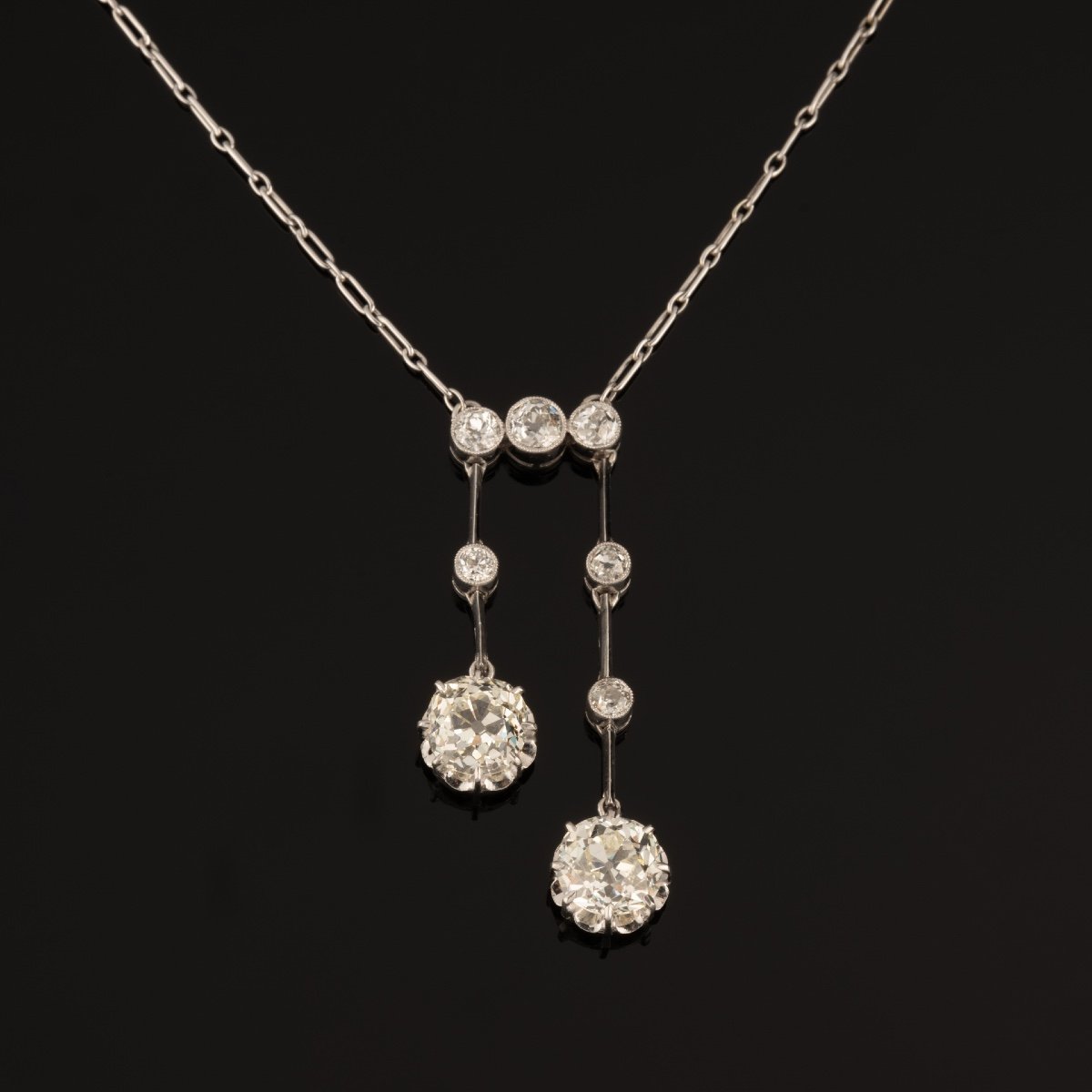 Gold, Platinum And Diamond Neglige Necklace