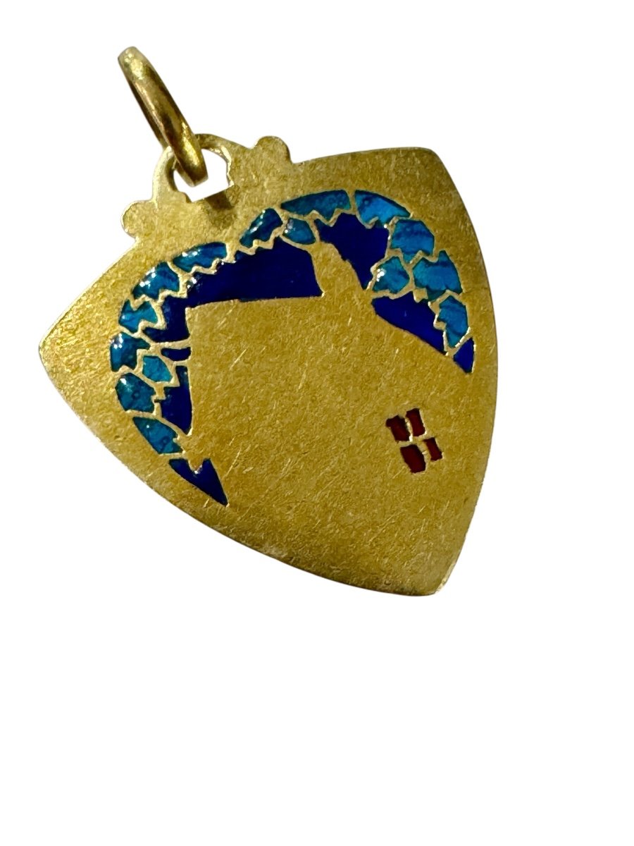 Love Medal: A Cottage And A Heart In Gold And Enamel-photo-2