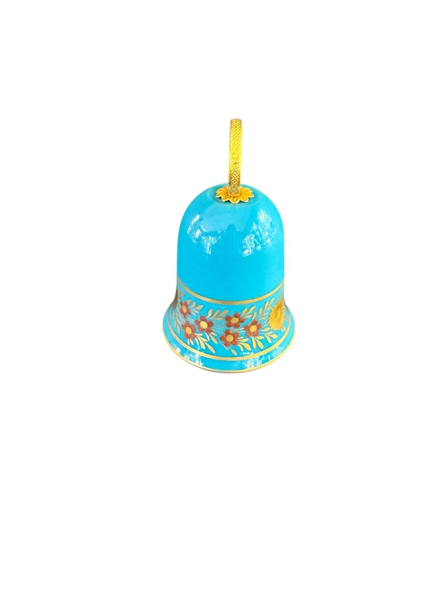 Turquoise Blue Opaline Bell, Desvignes Decor -photo-3