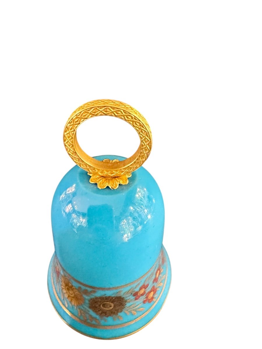 Turquoise Blue Opaline Bell, Desvignes Decor -photo-4