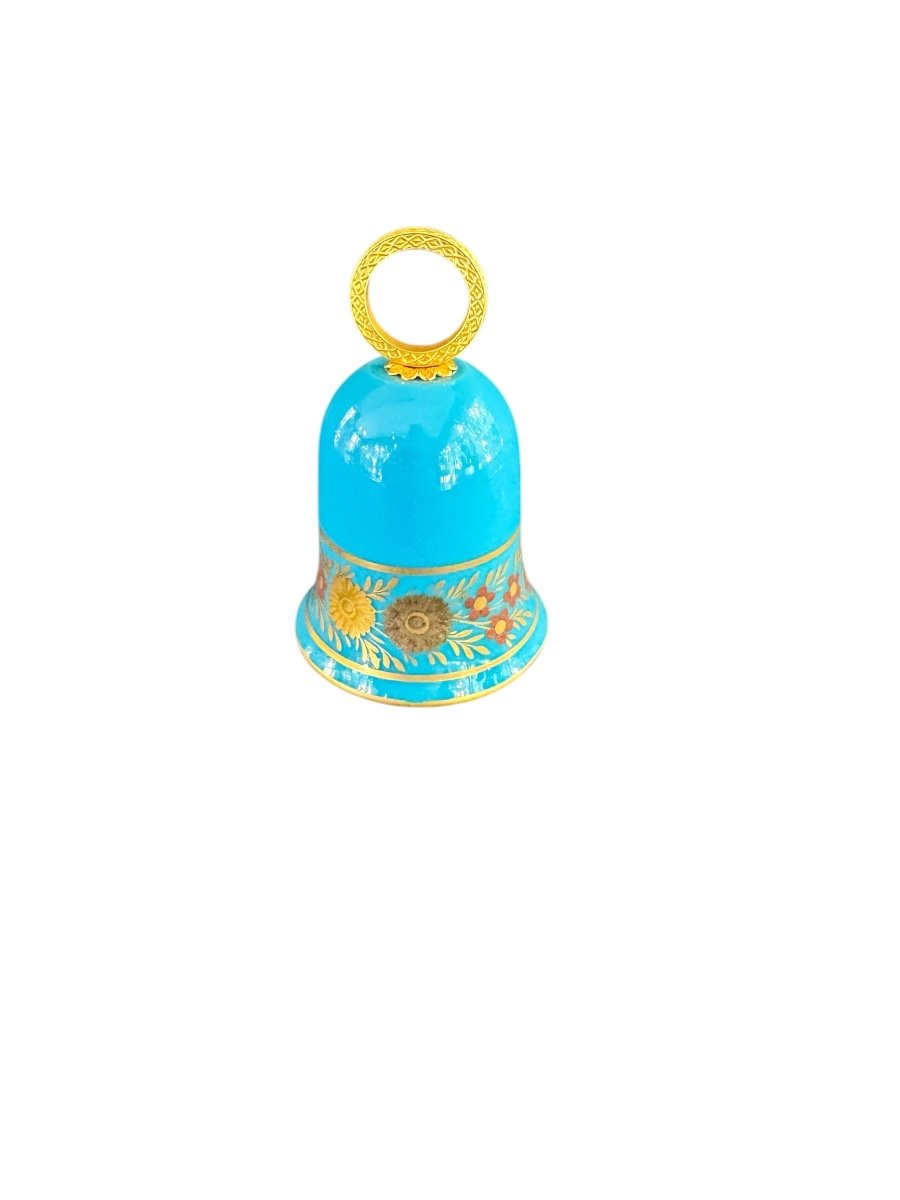 Turquoise Blue Opaline Bell, Desvignes Decor 