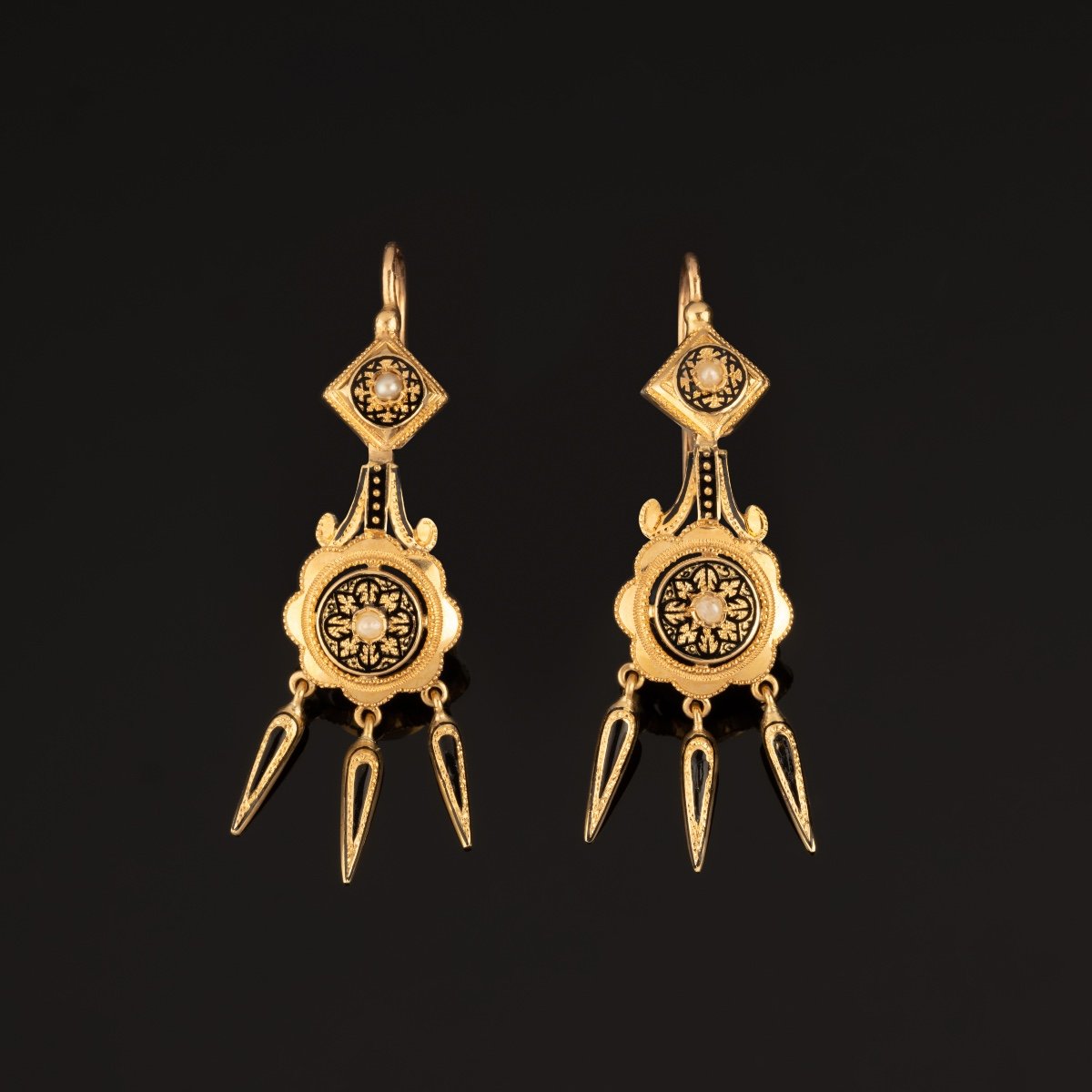 Pair Of Napoleon III Earrings-photo-4