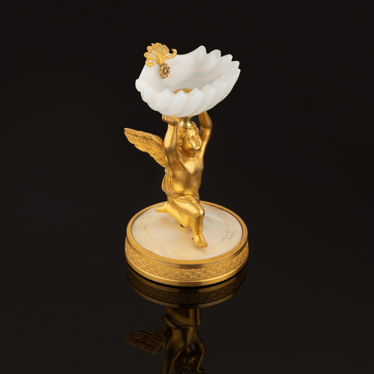 Opaline, Gilt Bronze And Mother-of-pearl Bowl-photo-2