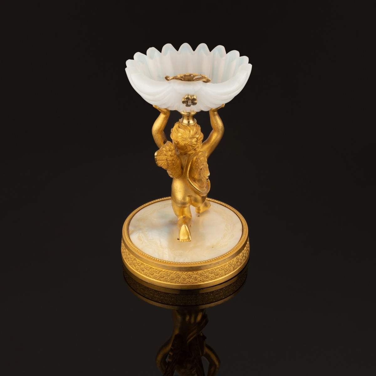 Opaline, Gilt Bronze And Mother-of-pearl Bowl-photo-3