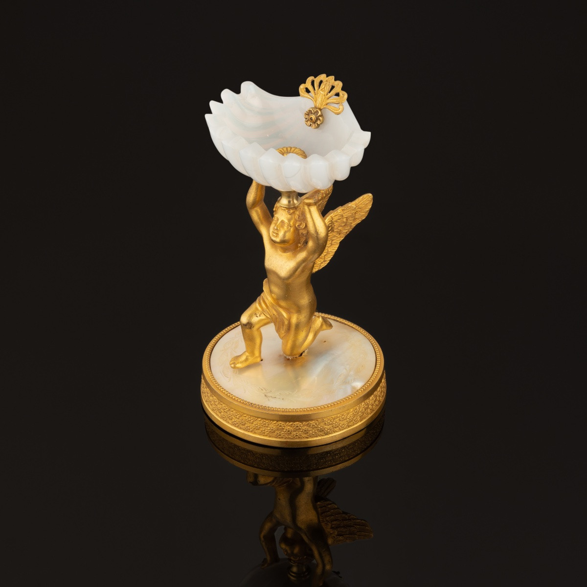 Opaline, Gilt Bronze And Mother-of-pearl Bowl-photo-4