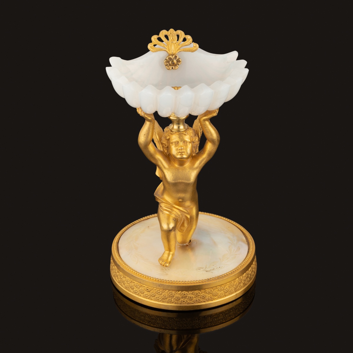 Opaline, Gilt Bronze And Mother-of-pearl Bowl