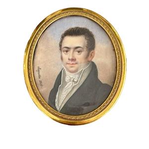 Charles Henri Augustin: Miniature Portrait Of Louis Herold