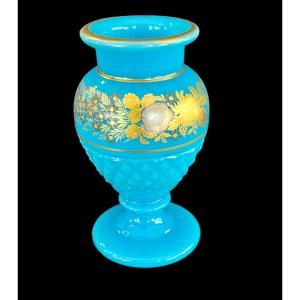 Jean Baptiste Desvignes: Small Cut Opaline Vase