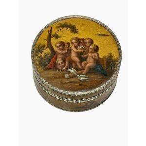 Boite Ronde à Décors De Putti, époque Louis XVI