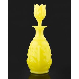 Baccarat: Large Yellow Opaline Bottle