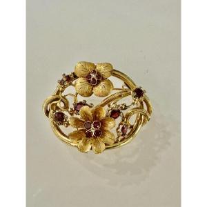 Important Gold And Garnet Brooch From The Napoleon III Period