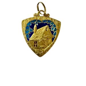 Love Medal: A Cottage And A Heart In Gold And Enamel