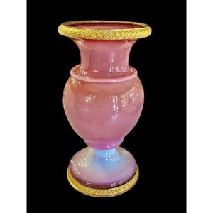 Pigeon Throat Pink  Opaline Vase