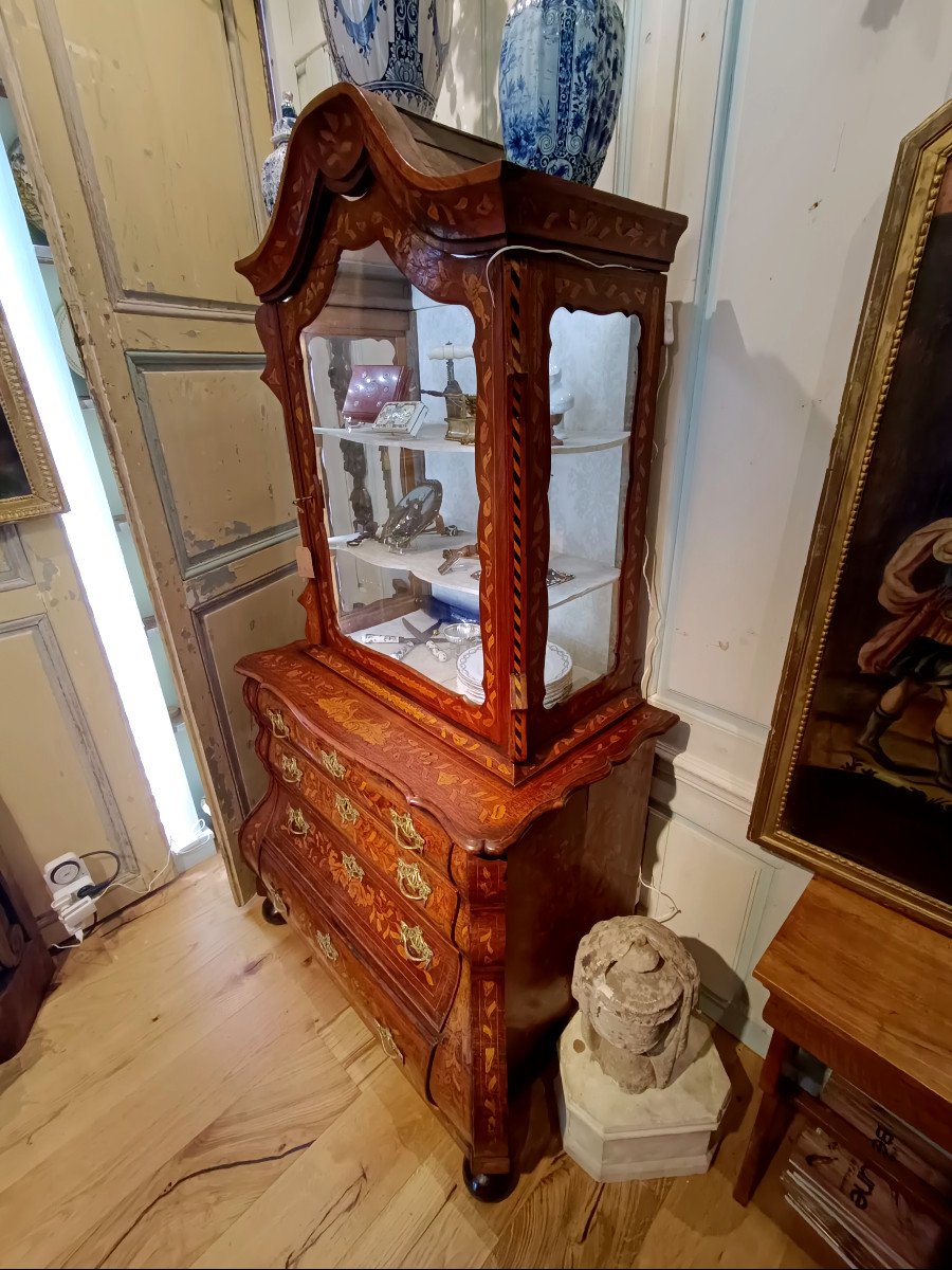 Marquetry Showcase Commode | Holland | 19th Century-photo-4